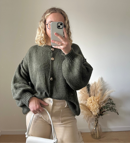 Cardigan Agathe - kaki